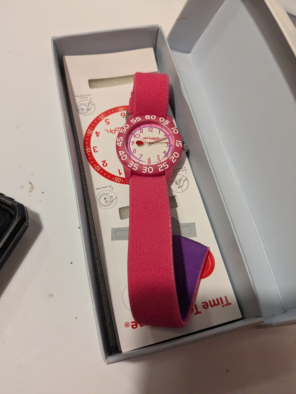 Red Balloon girls Telling Time Watch - Picture 2 of 3